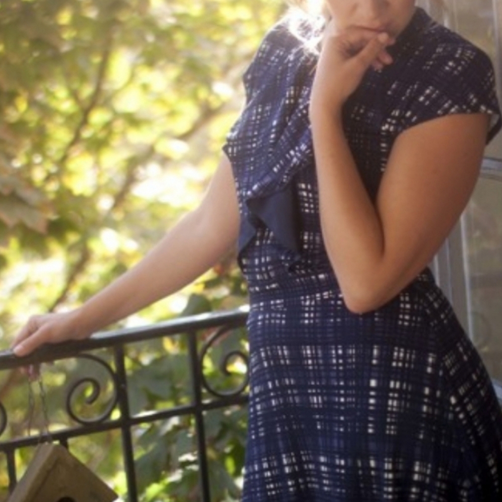 TORY BURCH | $275 Clementine Plaid A-Line Dress - Picture 2 of 10